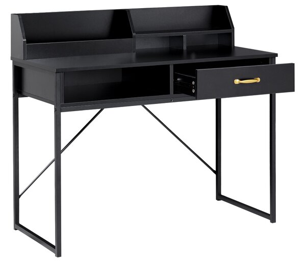 Polcos íróasztal ZYRA 110 cm 50 cm Fekete