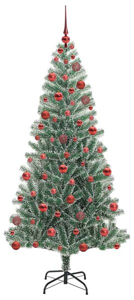 Mű karácsonyi fa hóval borítva LED fényekkel 300 LED-del 180 cm