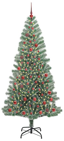 Mű karácsonyi fa hóval borítva LED fényekkel 300 LED-del 210 cm
