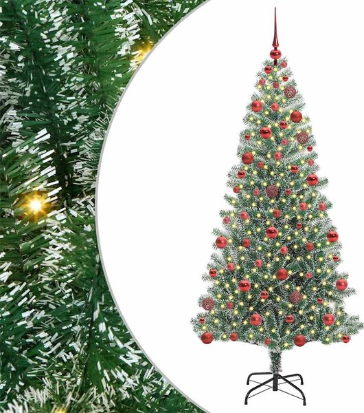 Mű karácsonyi fa hóval borítva LED fényekkel 300 LED-del 180 cm