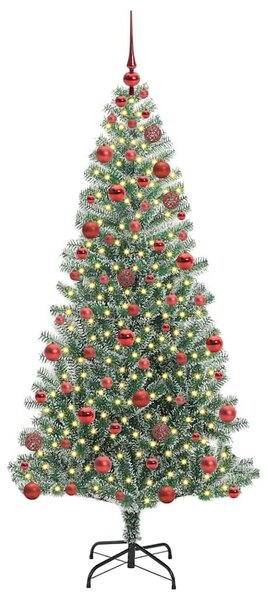 Mű karácsonyi fa hóval borítva LED fényekkel 300 LED-del 180 cm