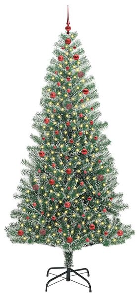 Mű karácsonyi fa hóval borítva LED fényekkel 300 LED-del 240 cm