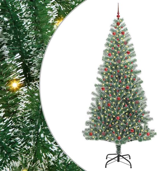 Mű karácsonyi fa hóval borítva LED fényekkel 300 LED-del 240 cm