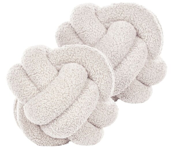 2 db díszpárna MALNI 19 x 19 cm Buklé Törtfehér Egyszínű