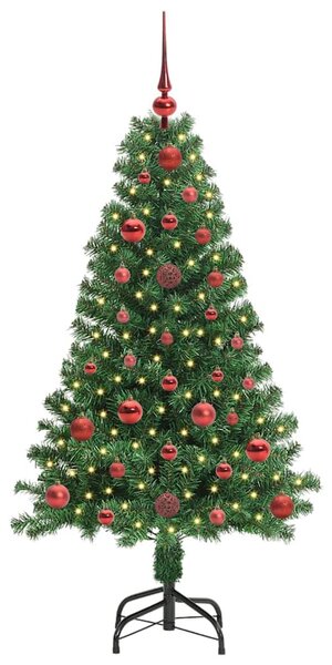 Mű karácsonyfa 150 LED-del Zöld 120 cm PVC és Acél és Műanyag