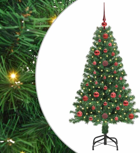 Mű karácsonyfa 150 LED-del Zöld 120 cm PVC és Acél és Műanyag
