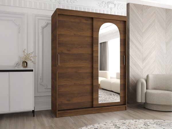 Gardróbszekrény Hartford 502, Laminált forgácslap, 200x150x62cm, Dió
