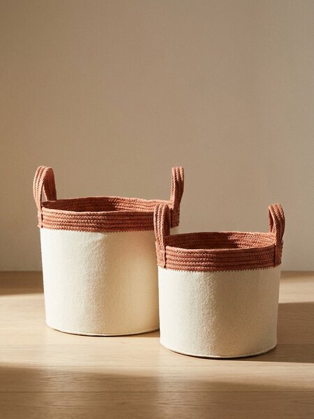 Sinsay - Tárolókosarak fonott fogantyúkkal 2 pack - bézs