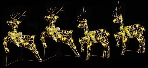 Karácsonyi rénszarvas 4 db 80 LED Meleg fehér