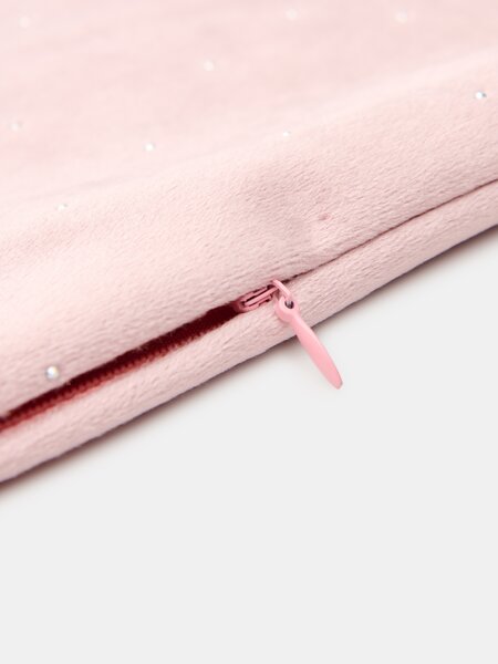 Sinsay - Bársony párnahuzat kristályokkal - pasztellpink