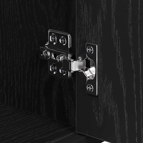Fürdőszoba bútor szett polcokkal 3 pcs Fekete tölgy Faanyag