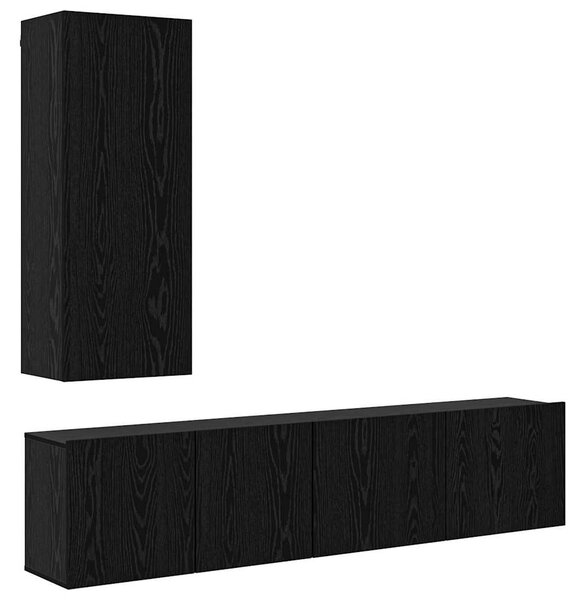 TV falit kabinet szett 5 pcs Musta tammi Faanyag