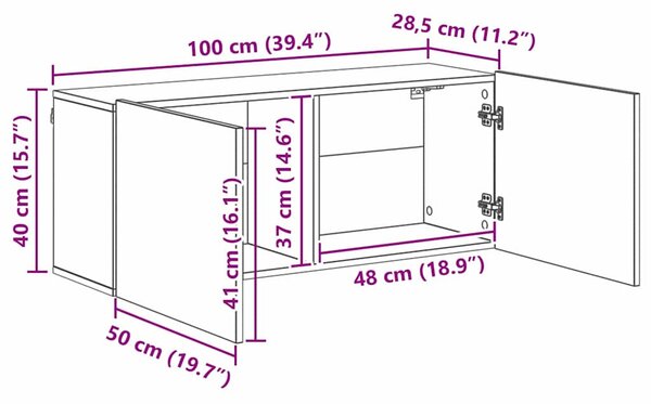 TV falit kabinet szett 5 pcs Musta tammi Faanyag