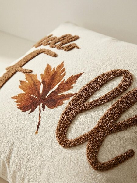 Sinsay - Dekoratív párnahuzat „Hello Fall” felirattal - krémszínű