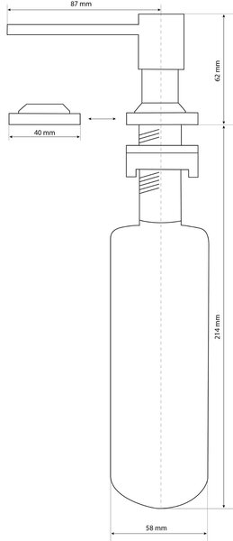 Gamma Quatro, mosogatószer adagoló mosogatóhoz 400ml, fényes arany, GMA-DOK-GD