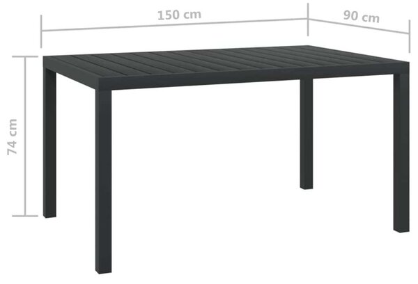 VidaXL - 5 Részes Kerti Étkezőgarnitúra - Polyrattan - Szürke