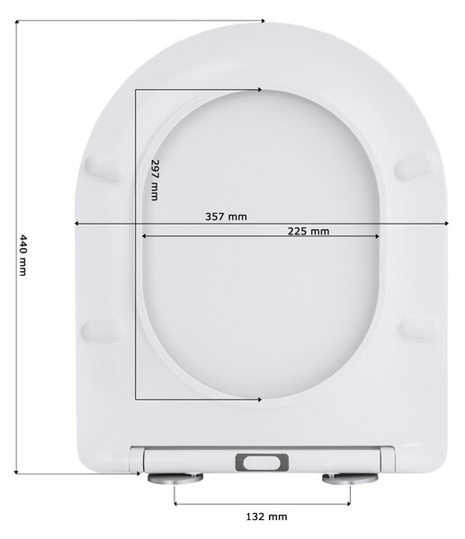 Gamma Magro, WC ülőke 438x361mm duroplasztból, lassan záródó, fehér, GMA-MAGRO