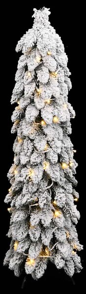Megvilágított műkarácsonyfa 80 LED-del és hóval 150 cm