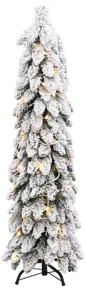 Megvilágított műkarácsonyfa 80 LED-del és hóval 150 cm
