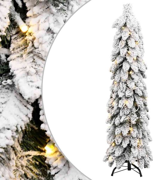 Megvilágított műkarácsonyfa 80 LED-del és hóval 150 cm