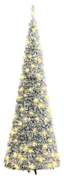 Könnyen felállítható műkarácsonyfa hóval 50 LED-del 120 cm