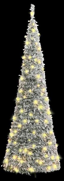 Könnyen felállítható műkarácsonyfa hóval 50 LED-del 120 cm