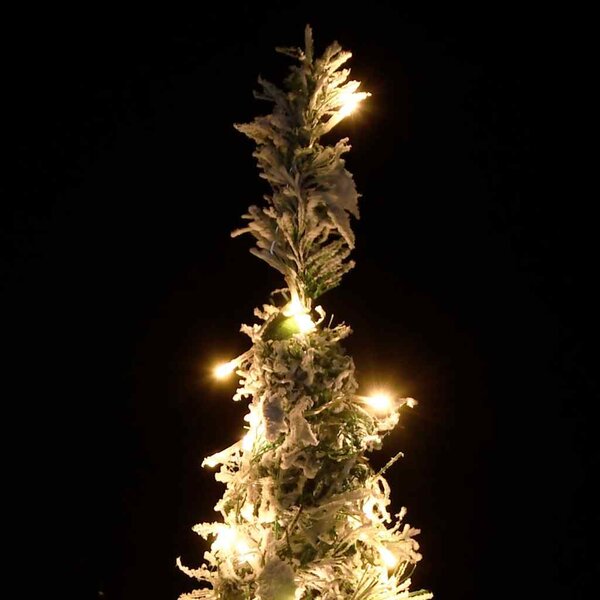 Könnyen felállítható műkarácsonyfa hóval 50 LED-del 120 cm