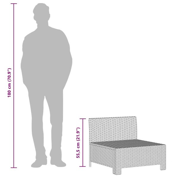 3 részes szürke polyrattan kerti bútor szett párnákkal