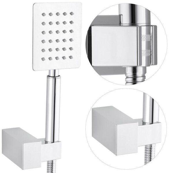 Erga Dual, rejtett zuhanyszett esőztető zuhannyal 30×30, króm, ERG-YKA-BP.DUAL30