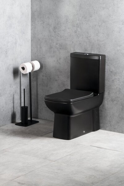 CREAVIT CREAVIT, LARA kombinált WC, alsó/hátsó lefolyóval, öblítőmechanizmussal, matt fekete, LR360-01
