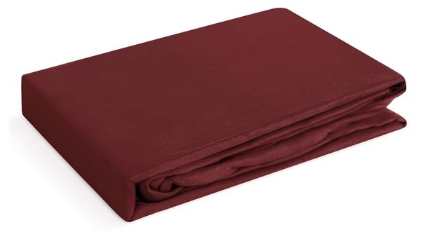 Nova3 pamut-szatén gumis lepedő Burgundi vörös 100x200 cm + 25 cm
