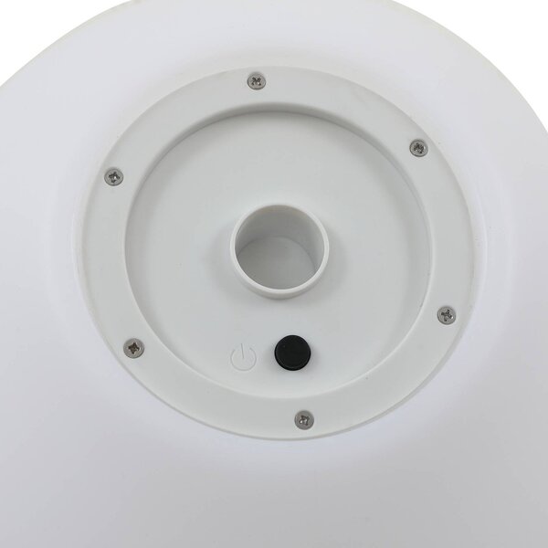 Lindby LED napelemes lámpa Lago, Ø 25 cm, gömb, földi tüske, fehér, Fehér / opál, Műanyag, Modern