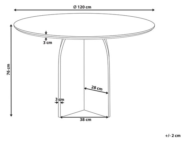 Étkezőasztal YARRA Sötétbarna 120 cm 120 cm