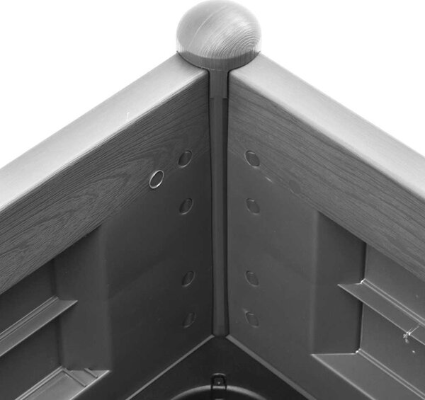 Kőszürke kerti PP magaságyás 100 x 43 x 35 cm
