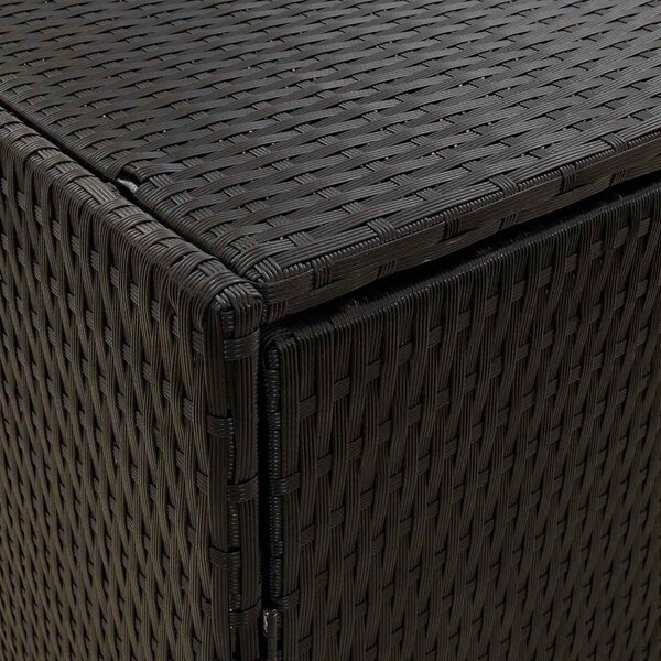 Fekete polyrattan kerti tárolószekrény 100 x 55,5 x 80 cm