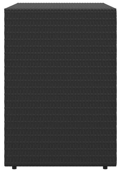 Fekete polyrattan kerti tárolószekrény 100 x 55,5 x 80 cm