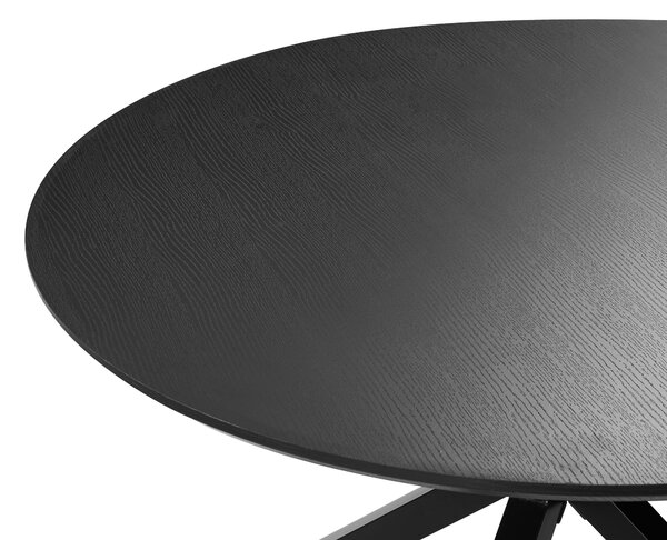 Étkezőasztal FITZROY Fekete 120 cm 120 cm