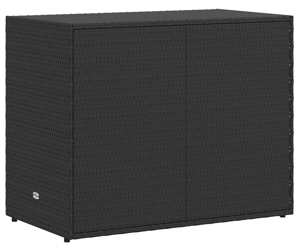 Fekete polyrattan kerti tárolószekrény 100 x 55,5 x 80 cm