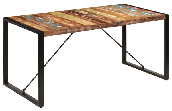 Tömör újrahasznosított fa étkezőasztal 160 x 80 x 75 cm