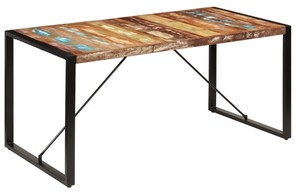 Tömör újrahasznosított fa étkezőasztal 160 x 80 x 75 cm
