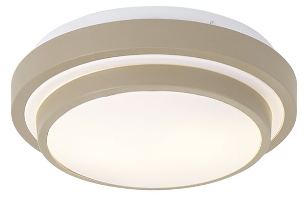 Modern mennyezeti lámpa taupe és fehér 34 cm 2-lámpás IP44 - Walden