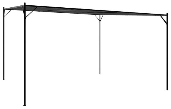 Antracitszürke szövet és acél pavilon 4 x 4 m 180 g/m²