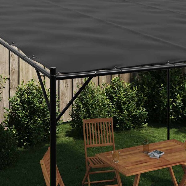 Antracitszürke szövet és acél pavilon 4 x 4 m 180 g/m²