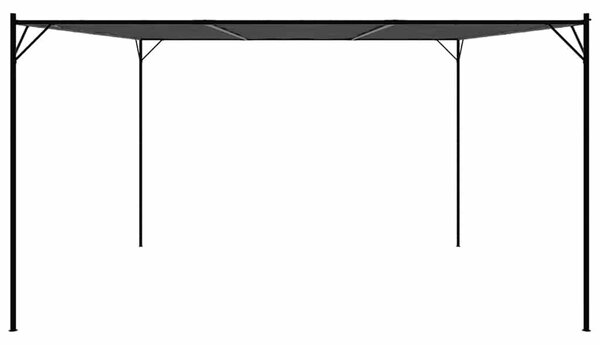Antracitszürke szövet és acél pavilon 4 x 4 m 180 g/m²