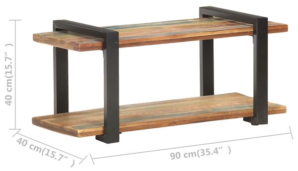 Tömör újrahasznosított fa TV-szekrény 90 x 40 x 40 cm