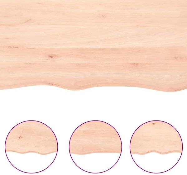 Kezeletlen tömör tölgyfa fali polc 40x30x(2-4) cm