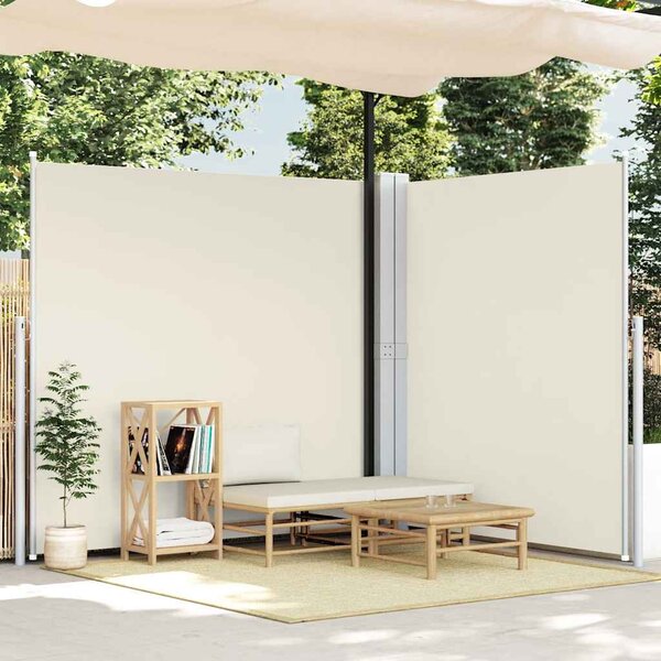 Krémszínű behúzható oldalsó napellenző 200 x 600 cm