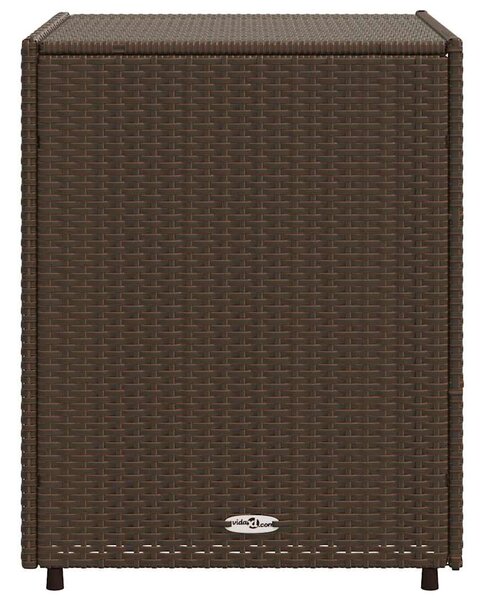 Barna polyrattan kerti tárolószekrény 55 x 59 x 69 cm