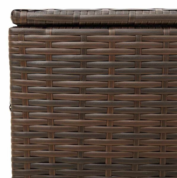 Barna polyrattan kerti tárolóláda kerekekkel 190 L