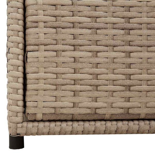 Bézs polyrattan kerti tárolószekrény 55 x 59 x 69 cm